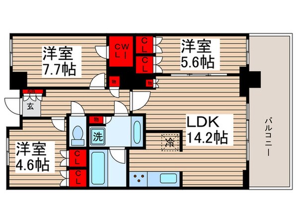 ｲ-ｽﾄｺﾓﾝｽﾞ清澄白河ｾﾝﾄﾗﾙﾀﾜ-の物件間取画像